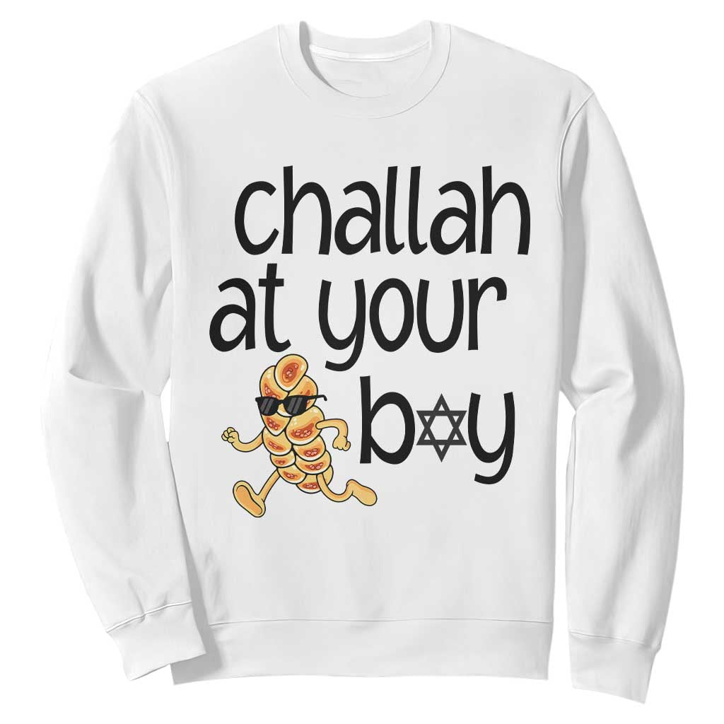 Festival Of Lights Gift Sweatshirt Hanukkah Challah At Ya Boy TS12 White Print Your Wear