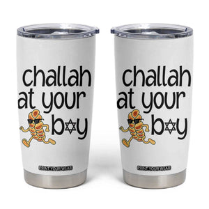 Festival Of Lights Gift Tumbler Cup Hanukkah Challah At Ya Boy TS12 White Print Your Wear