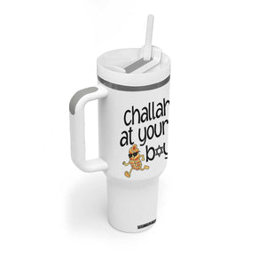 Festival Of Lights Gift Tumbler With Handle Hanukkah Challah At Ya Boy TS12 Print Your Wear