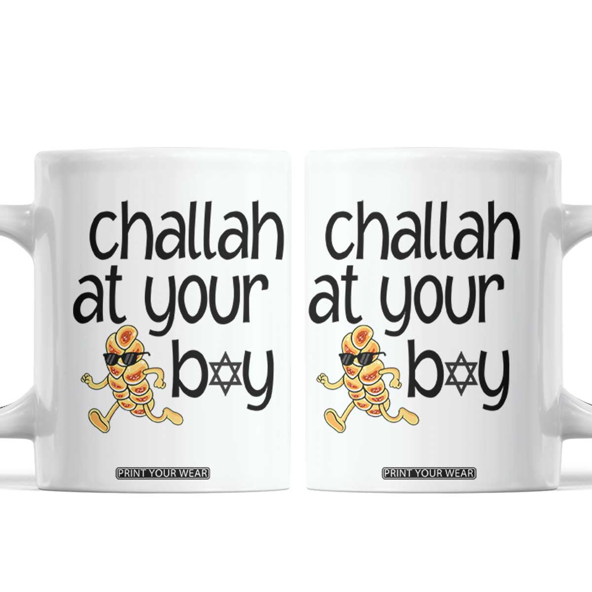Festival Of Lights Gift Coffee Mug Hanukkah Challah At Ya Boy TS12 White Print Your Wear