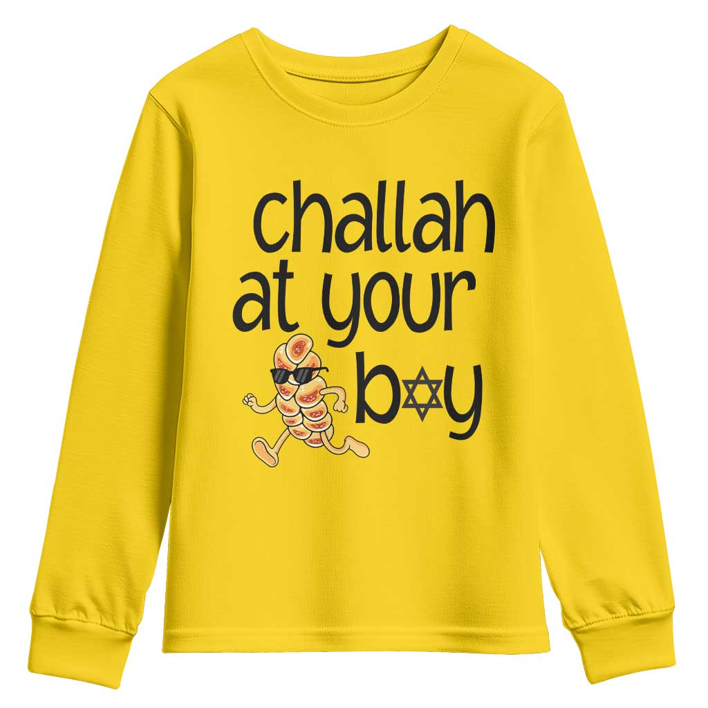 Festival Of Lights Gift Youth Sweatshirt Hanukkah Challah At Ya Boy TS12 Daisy Print Your Wear