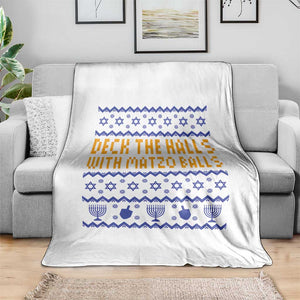 Funny Ugly Hanukkah Throw Blanket Deck The Halls With Matzo Balls Jewish Gift TS12 Print Your Wear