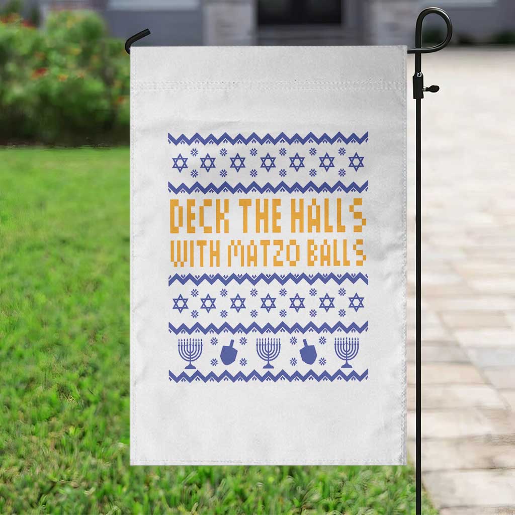 Funny Ugly Hanukkah Garden Flag Deck The Halls With Matzo Balls Jewish Gift TS12 Print Your Wear
