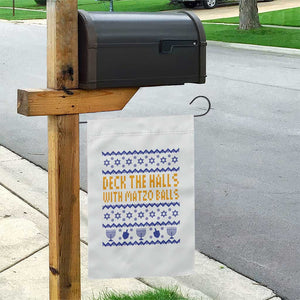 Funny Ugly Hanukkah Garden Flag Deck The Halls With Matzo Balls Jewish Gift TS12 Print Your Wear