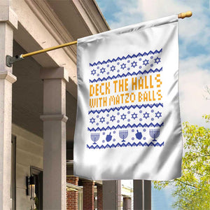 Funny Ugly Hanukkah Garden Flag Deck The Halls With Matzo Balls Jewish Gift TS12 Print Your Wear