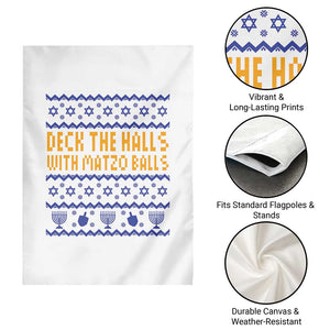 Funny Ugly Hanukkah Garden Flag Deck The Halls With Matzo Balls Jewish Gift TS12 Print Your Wear