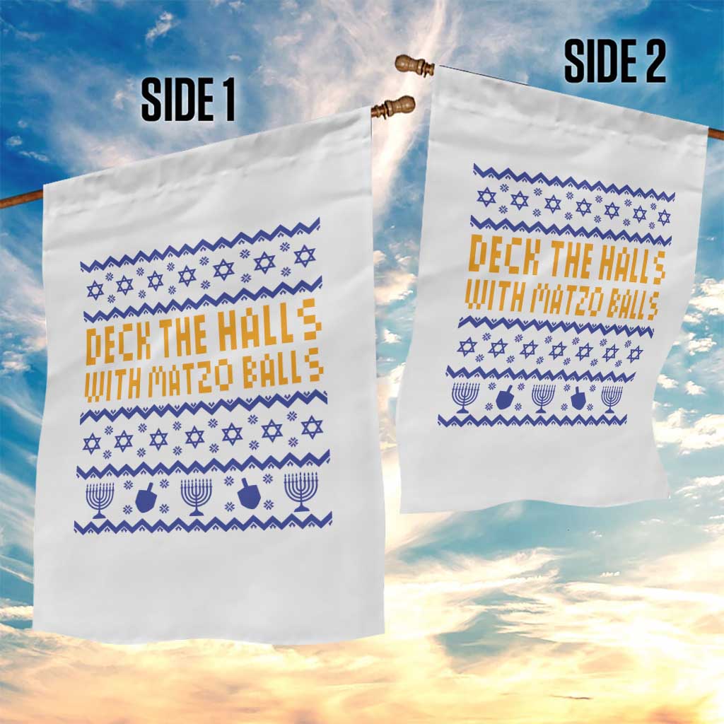 Funny Ugly Hanukkah Garden Flag Deck The Halls With Matzo Balls Jewish Gift TS12 Print Your Wear