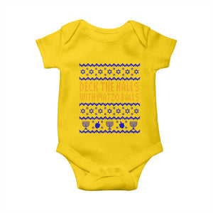 Funny Ugly Hanukkah Baby Onesie Deck The Halls With Matzo Balls Jewish Gift TS12 Daisy Print Your Wear