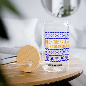 Funny Ugly Hanukkah Glass Can Deck The Halls With Matzo Balls Jewish Gift TS12 Print Your Wear
