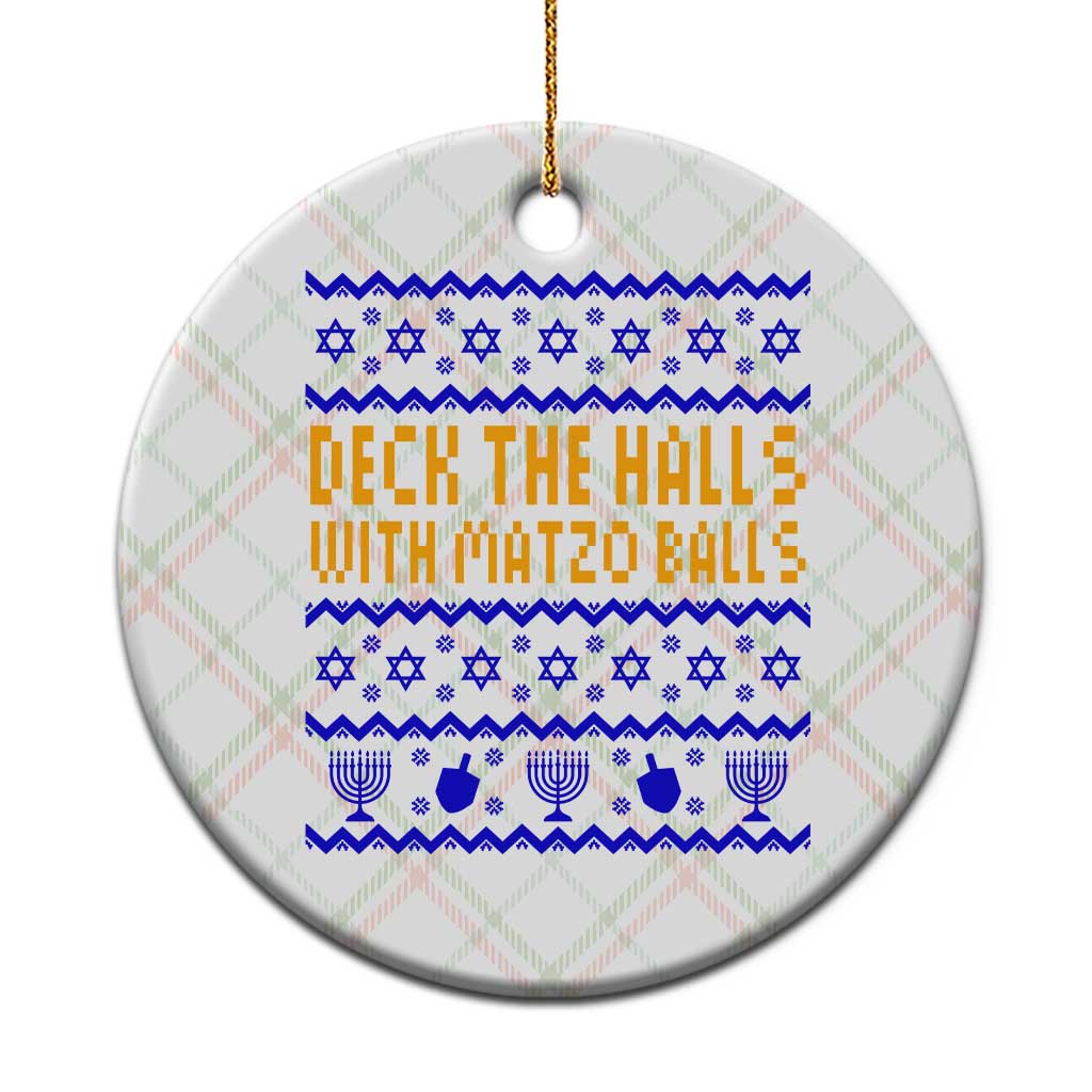 Funny Ugly Hanukkah Ceramic Ornament Deck The Halls With Matzo Balls Jewish Gift TS12 1pc Christmas Plaid Print Your Wear