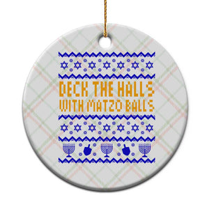 Funny Ugly Hanukkah Ceramic Ornament Deck The Halls With Matzo Balls Jewish Gift TS12 1pc Christmas Plaid Print Your Wear