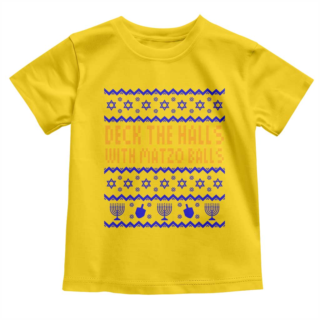 Funny Ugly Hanukkah Toddler T Shirt Deck The Halls With Matzo Balls Jewish Gift TS12 Daisy Print Your Wear