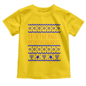 Funny Ugly Hanukkah Toddler T Shirt Deck The Halls With Matzo Balls Jewish Gift TS12 Daisy Print Your Wear