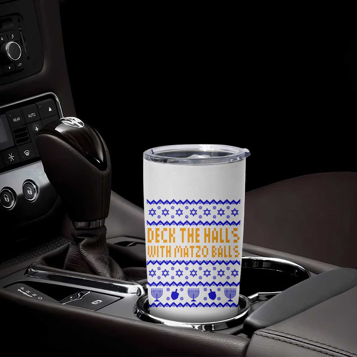 Funny Ugly Hanukkah Tumbler Cup Deck The Halls With Matzo Balls Jewish Gift TS12 Print Your Wear
