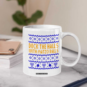 Funny Ugly Hanukkah Coffee Mug Deck The Halls With Matzo Balls Jewish Gift TS12 Print Your Wear