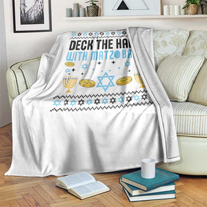 Deck The Halls With Matzo Balls Throw Blanket Funny Ugly Jewish Holiday Gift TS12 Print Your Wear