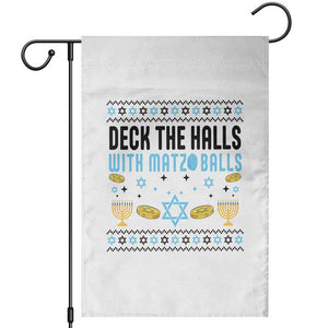 Deck The Halls With Matzo Balls Garden Flag Funny Ugly Jewish Holiday Gift TS12 White Print Your Wear