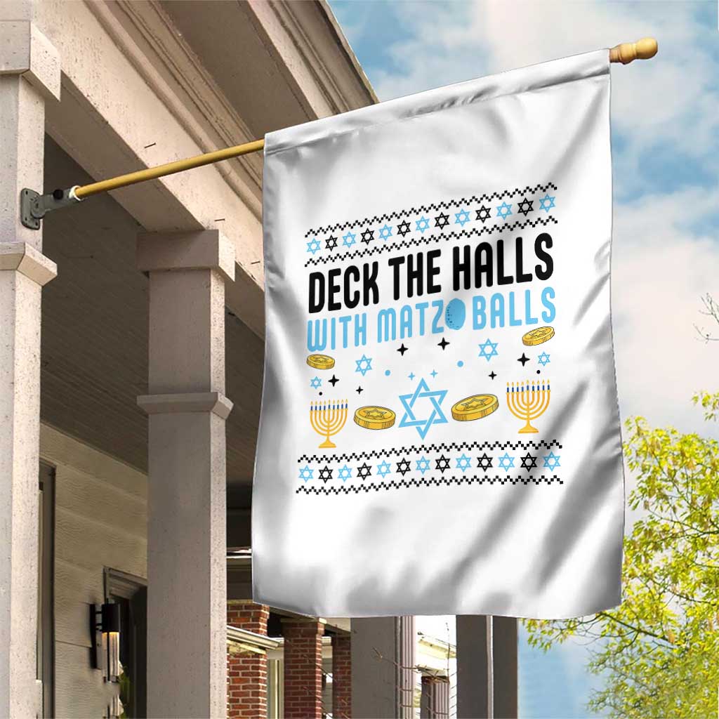 Deck The Halls With Matzo Balls Garden Flag Funny Ugly Jewish Holiday Gift TS12 Print Your Wear