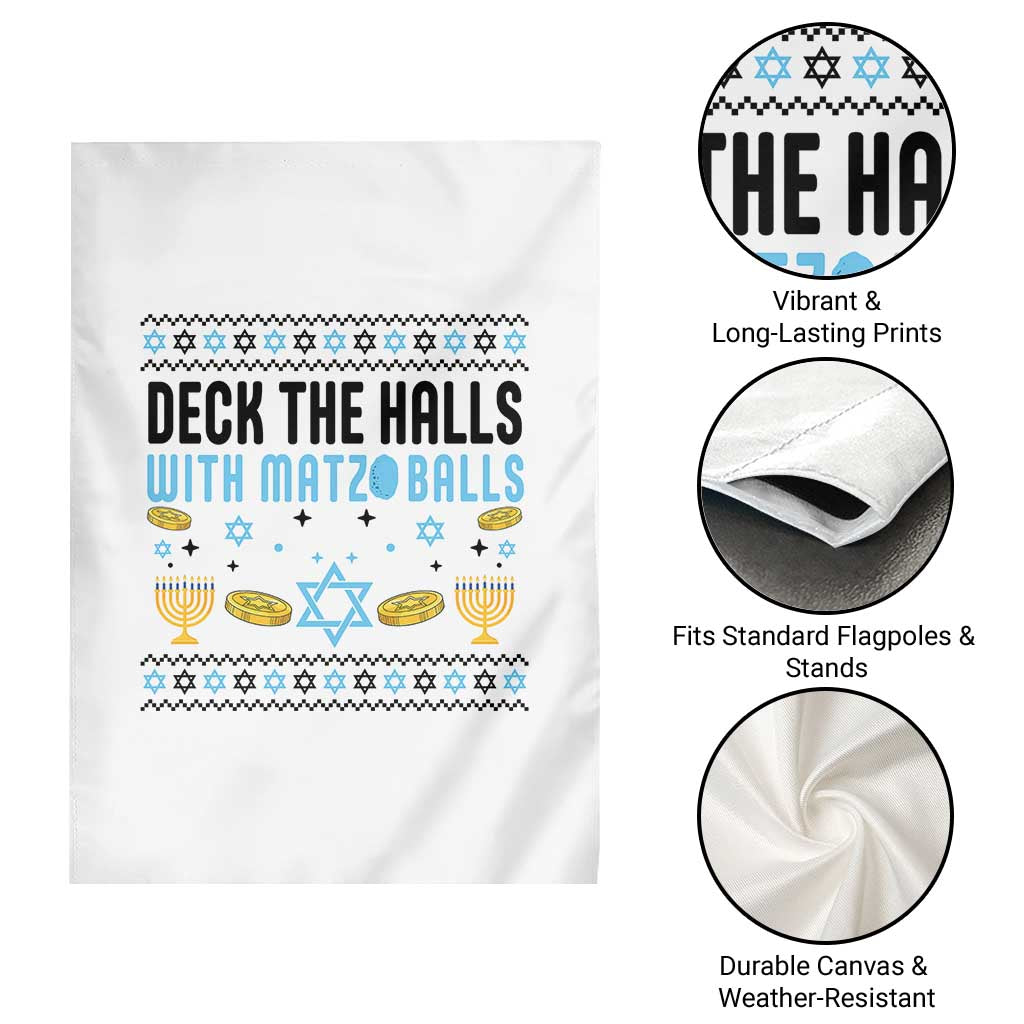 Deck The Halls With Matzo Balls Garden Flag Funny Ugly Jewish Holiday Gift TS12 Print Your Wear