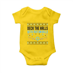 Deck The Halls With Matzo Balls Baby Onesie Funny Ugly Jewish Holiday Gift TS12 Daisy Print Your Wear