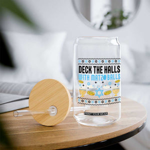 Deck The Halls With Matzo Balls Glass Can Funny Ugly Jewish Holiday Gift TS12 Print Your Wear