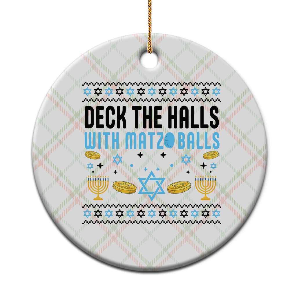 Deck The Halls With Matzo Balls Ceramic Ornament Funny Ugly Jewish Holiday Gift TS12 1pc Christmas Plaid Print Your Wear
