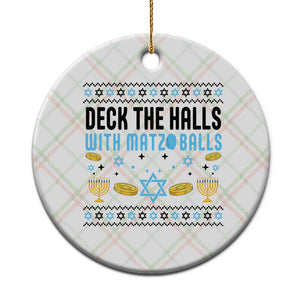 Deck The Halls With Matzo Balls Ceramic Ornament Funny Ugly Jewish Holiday Gift TS12 1pc Christmas Plaid Print Your Wear