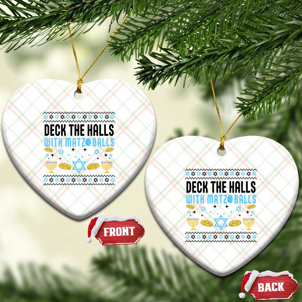 Deck The Halls With Matzo Balls Ceramic Ornament Funny Ugly Jewish Holiday Gift TS12 Print Your Wear