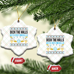 Deck The Halls With Matzo Balls Ceramic Ornament Funny Ugly Jewish Holiday Gift TS12 Print Your Wear