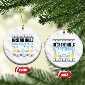 Deck The Halls With Matzo Balls Ceramic Ornament Funny Ugly Jewish Holiday Gift TS12 1pc White Marble Print Your Wear