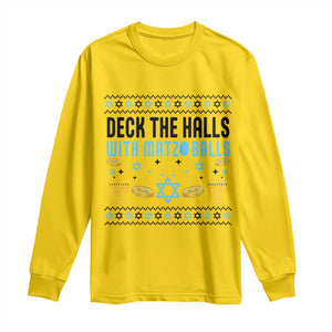 Deck The Halls With Matzo Balls Long Sleeve Shirt Funny Ugly Jewish Holiday Gift TS12 Daisy Print Your Wear
