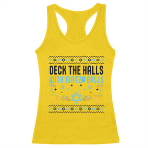 Deck The Halls With Matzo Balls Racerback Tank Top Funny Ugly Jewish Holiday Gift TS12 Daisy Print Your Wear