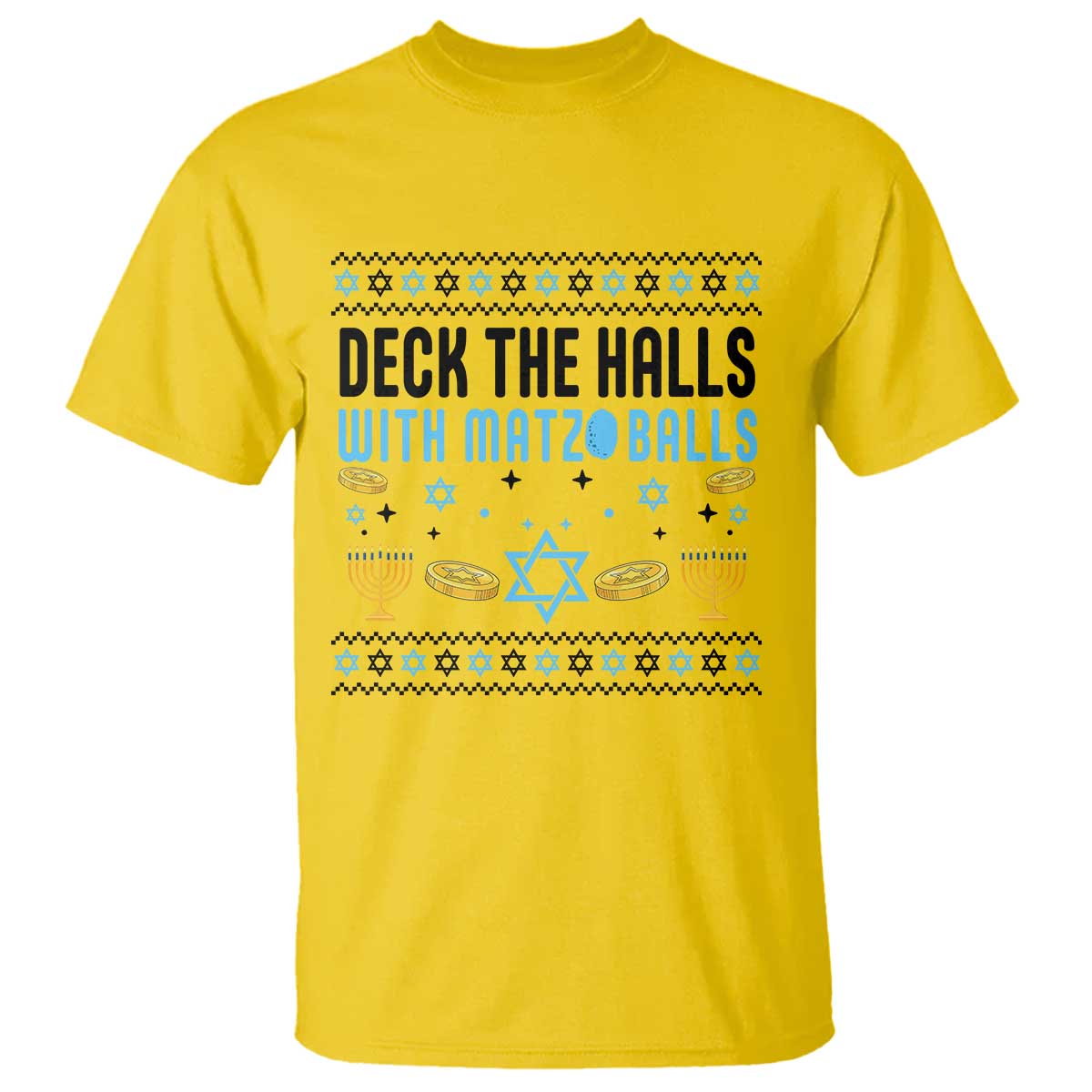 Deck The Halls With Matzo Balls T Shirt Funny Ugly Jewish Holiday Gift TS12 Daisy Print Your Wear
