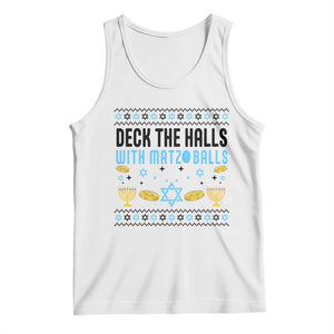 Deck The Halls With Matzo Balls Tank Top Funny Ugly Jewish Holiday Gift TS12 White Print Your Wear