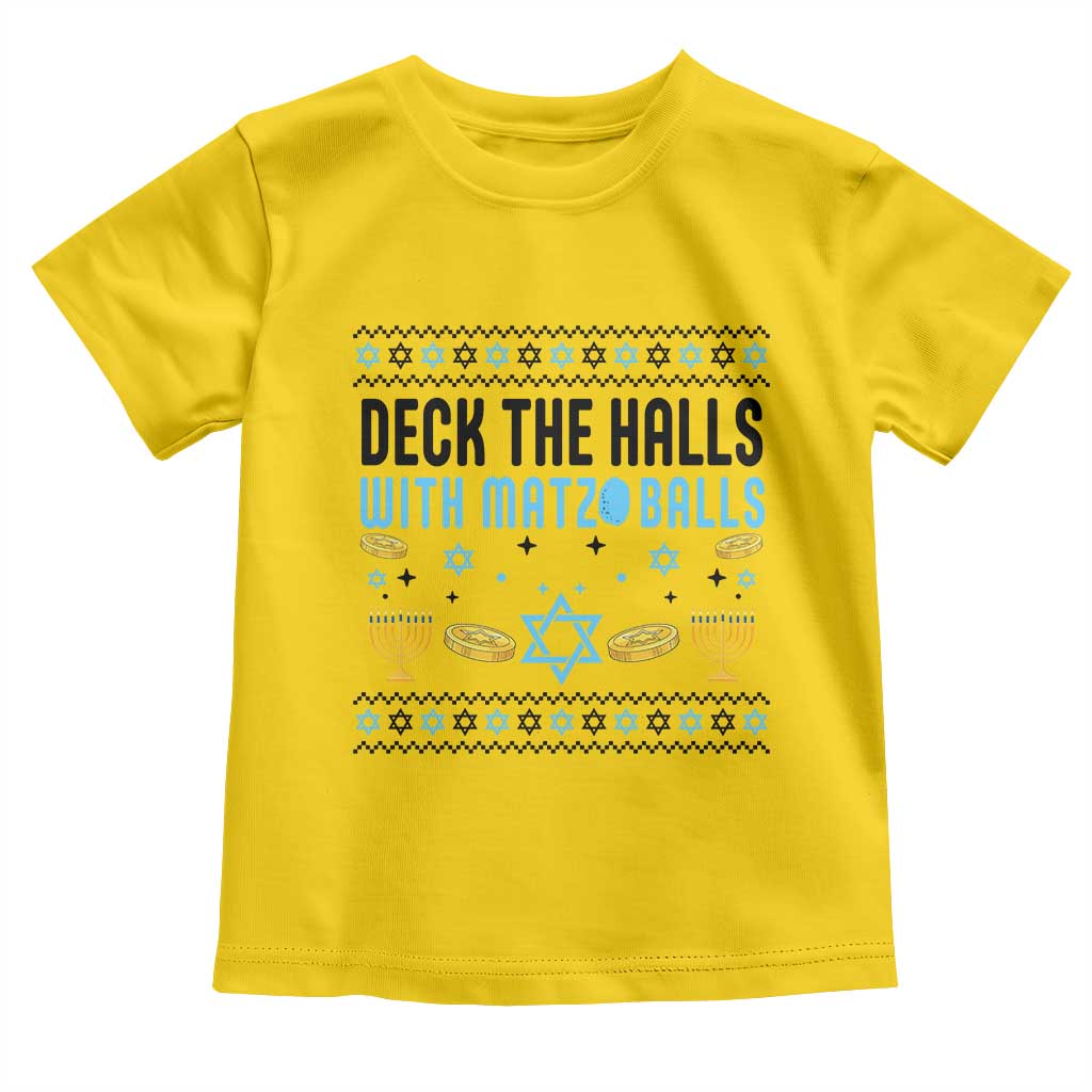 Deck The Halls With Matzo Balls Toddler T Shirt Funny Ugly Jewish Holiday Gift TS12 Daisy Print Your Wear
