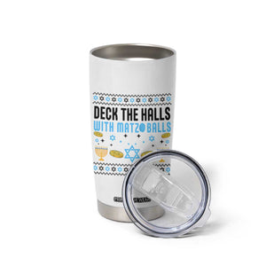 Deck The Halls With Matzo Balls Tumbler Cup Funny Ugly Jewish Holiday Gift TS12 Print Your Wear