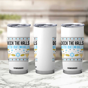 Deck The Halls With Matzo Balls Tumbler Cup Funny Ugly Jewish Holiday Gift TS12 Print Your Wear