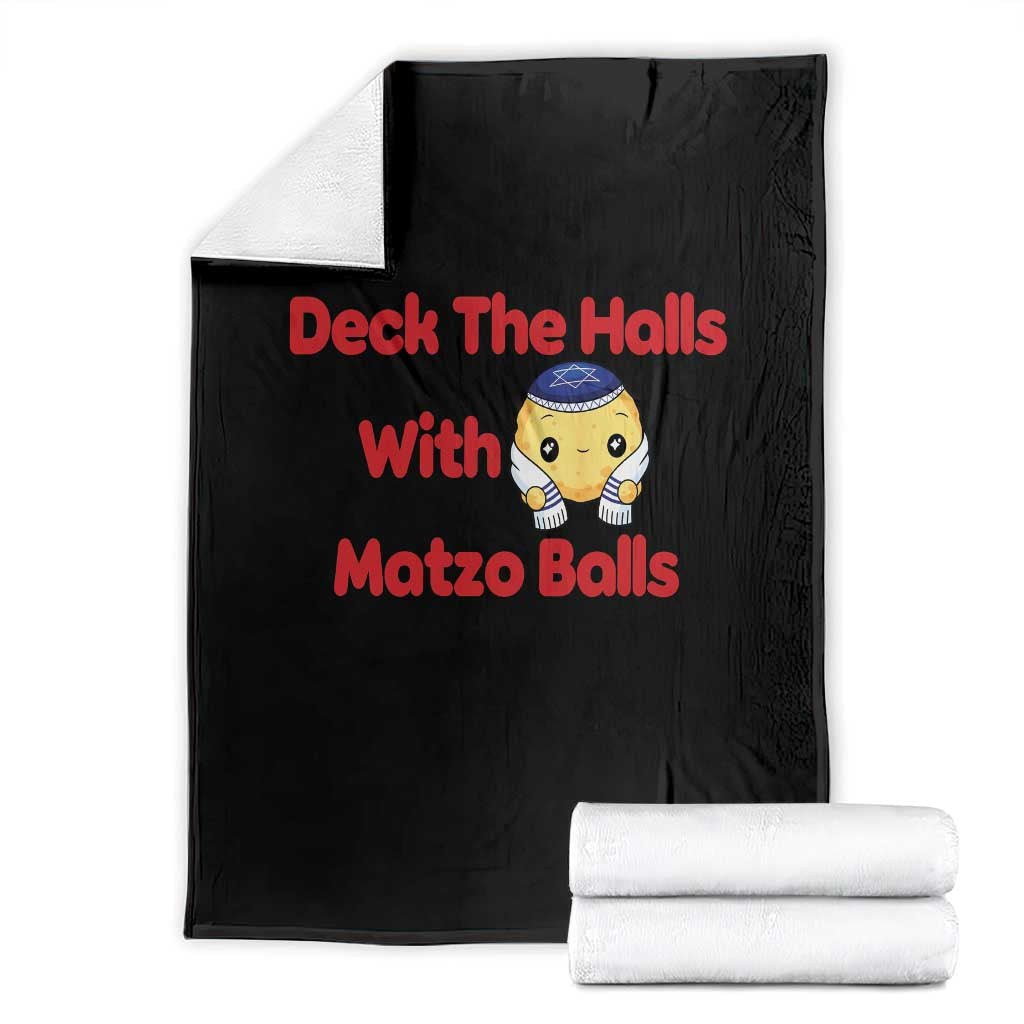 Deck The Halls With Matzo Balls Throw Blanket Religious Jewish Holiday Gift TS12 Black Print Your Wear