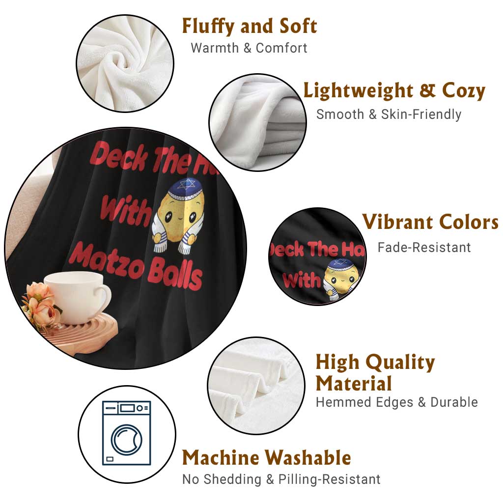 Deck The Halls With Matzo Balls Throw Blanket Religious Jewish Holiday Gift TS12 Print Your Wear