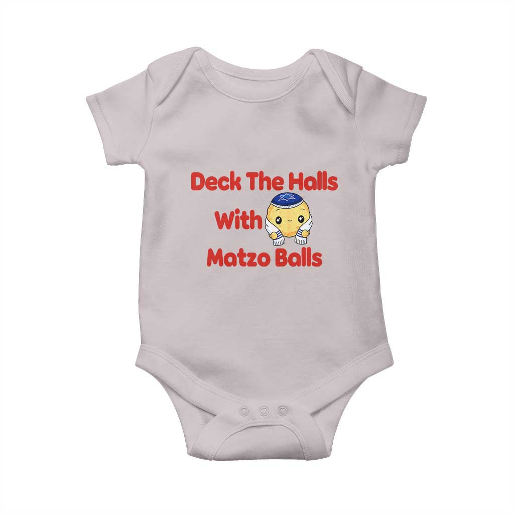 Deck The Halls With Matzo Balls Baby Onesie Religious Jewish Holiday Gift TS12 Ice Gray Print Your Wear