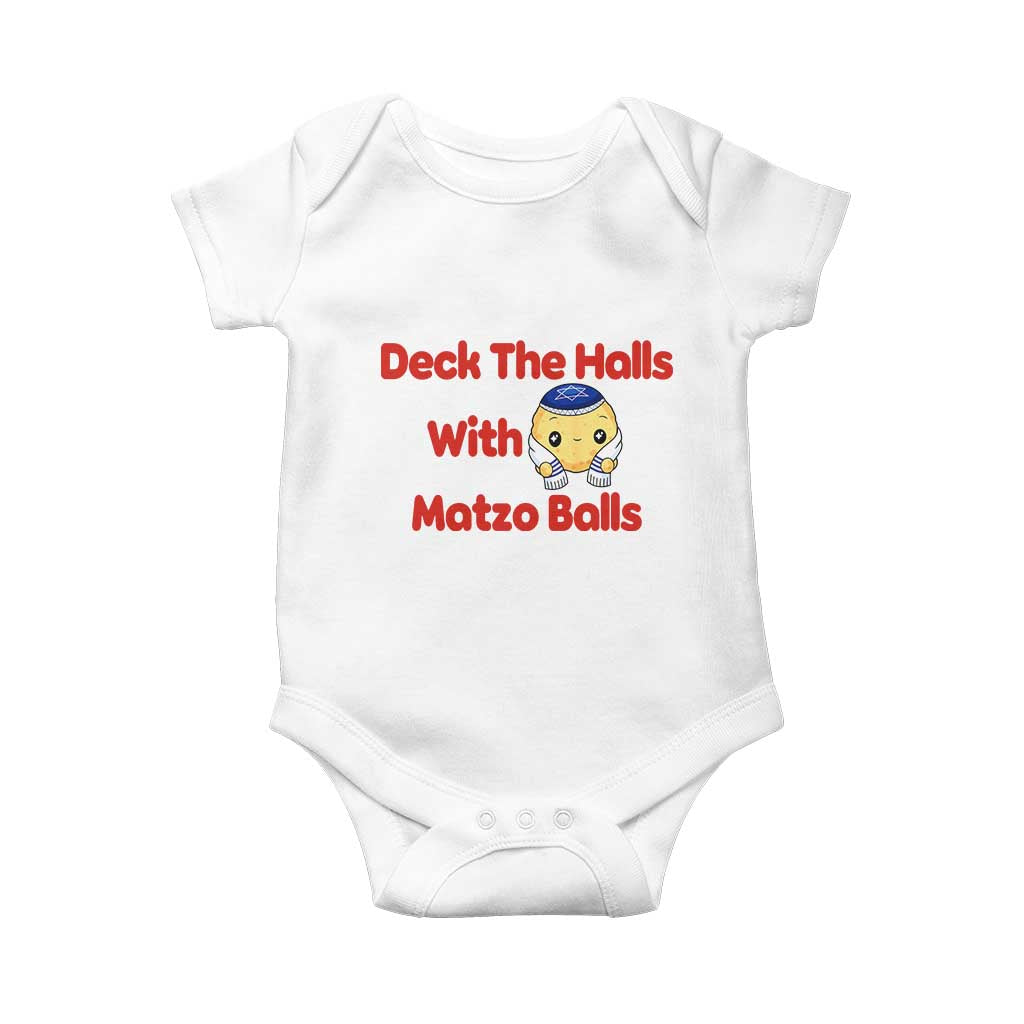 Deck The Halls With Matzo Balls Baby Onesie Religious Jewish Holiday Gift TS12 White Print Your Wear
