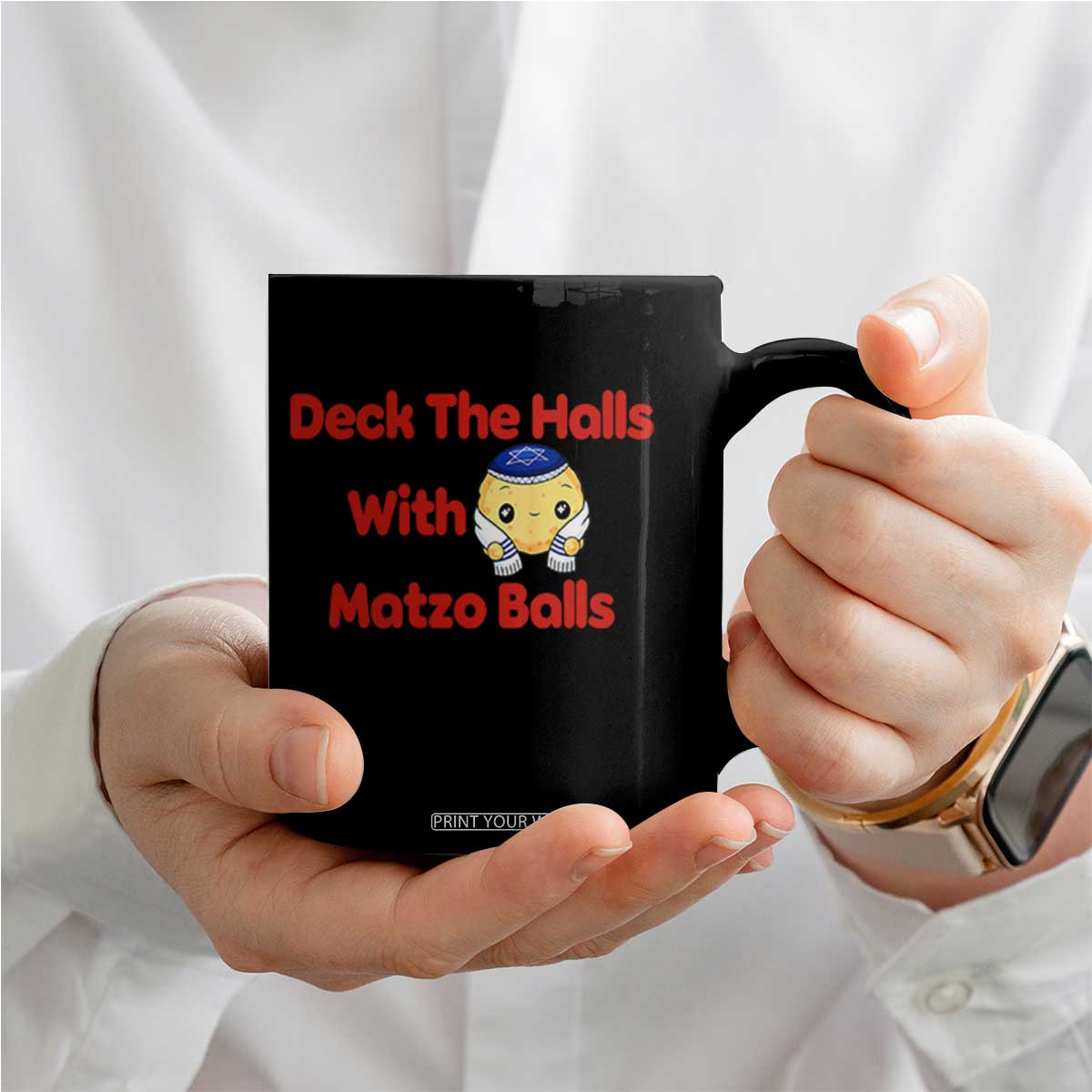 Deck The Halls With Matzo Balls Coffee Mug Religious Jewish Holiday Gift TS12 Print Your Wear