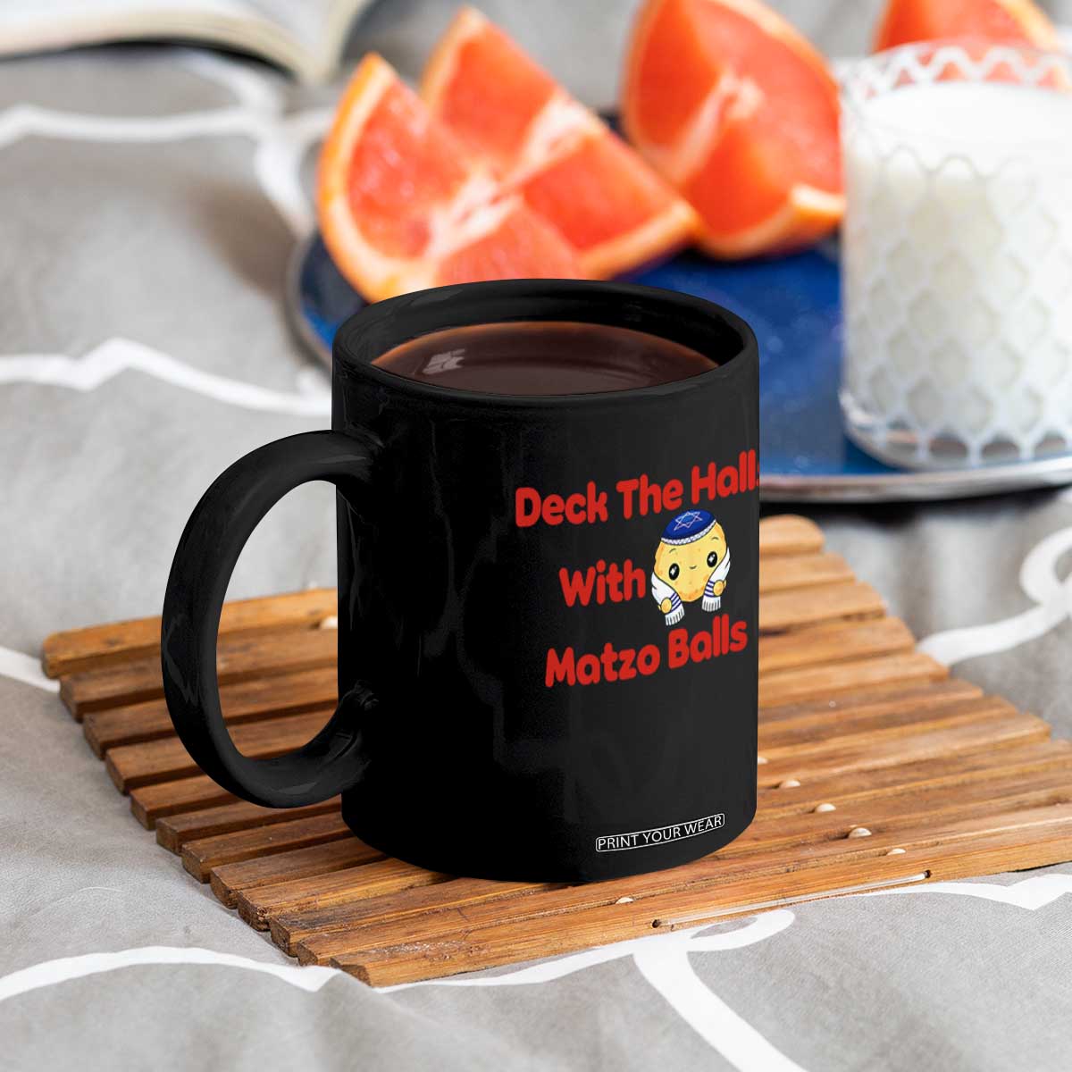 Deck The Halls With Matzo Balls Coffee Mug Religious Jewish Holiday Gift TS12 Print Your Wear