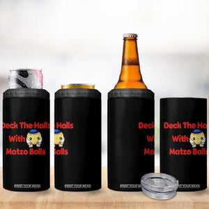 Deck The Halls With Matzo Balls 4 in 1 Can Cooler Tumbler Religious Jewish Holiday Gift TS12 Print Your Wear