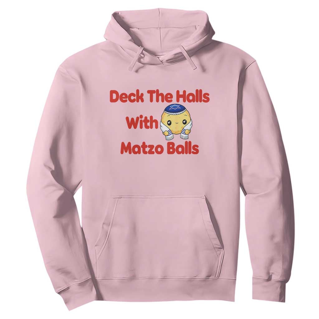 Deck The Halls With Matzo Balls Hoodie Religious Jewish Holiday Gift TS12 Light Pink Print Your Wear