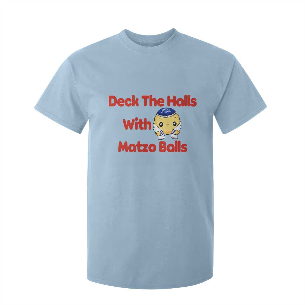 Deck The Halls With Matzo Balls T Shirt For Kid Religious Jewish Holiday Gift TS12 Light Blue Print Your Wear