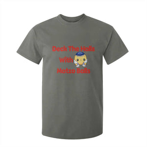 Deck The Halls With Matzo Balls T Shirt For Kid Religious Jewish Holiday Gift TS12 Military Green Print Your Wear