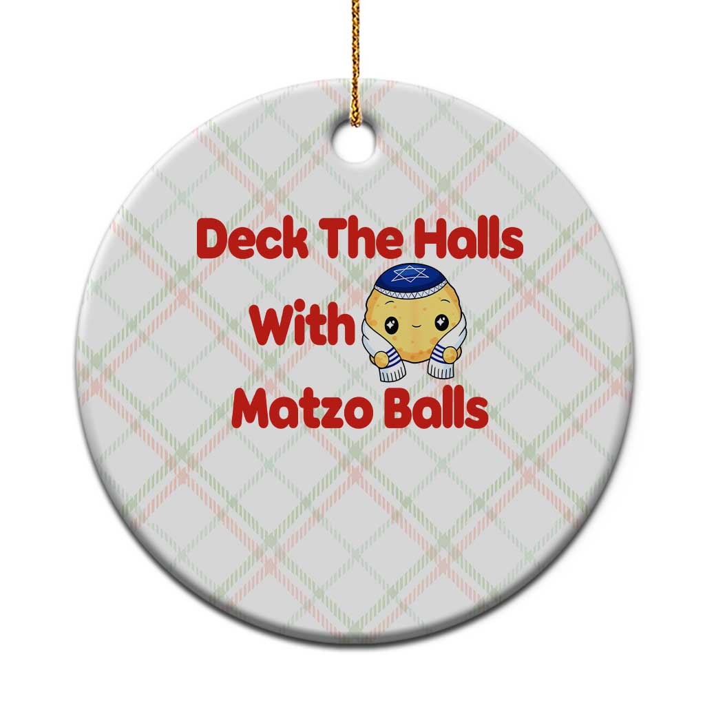 Deck The Halls With Matzo Balls Ceramic Ornament Religious Jewish Holiday Gift TS12 1pc Christmas Plaid Print Your Wear