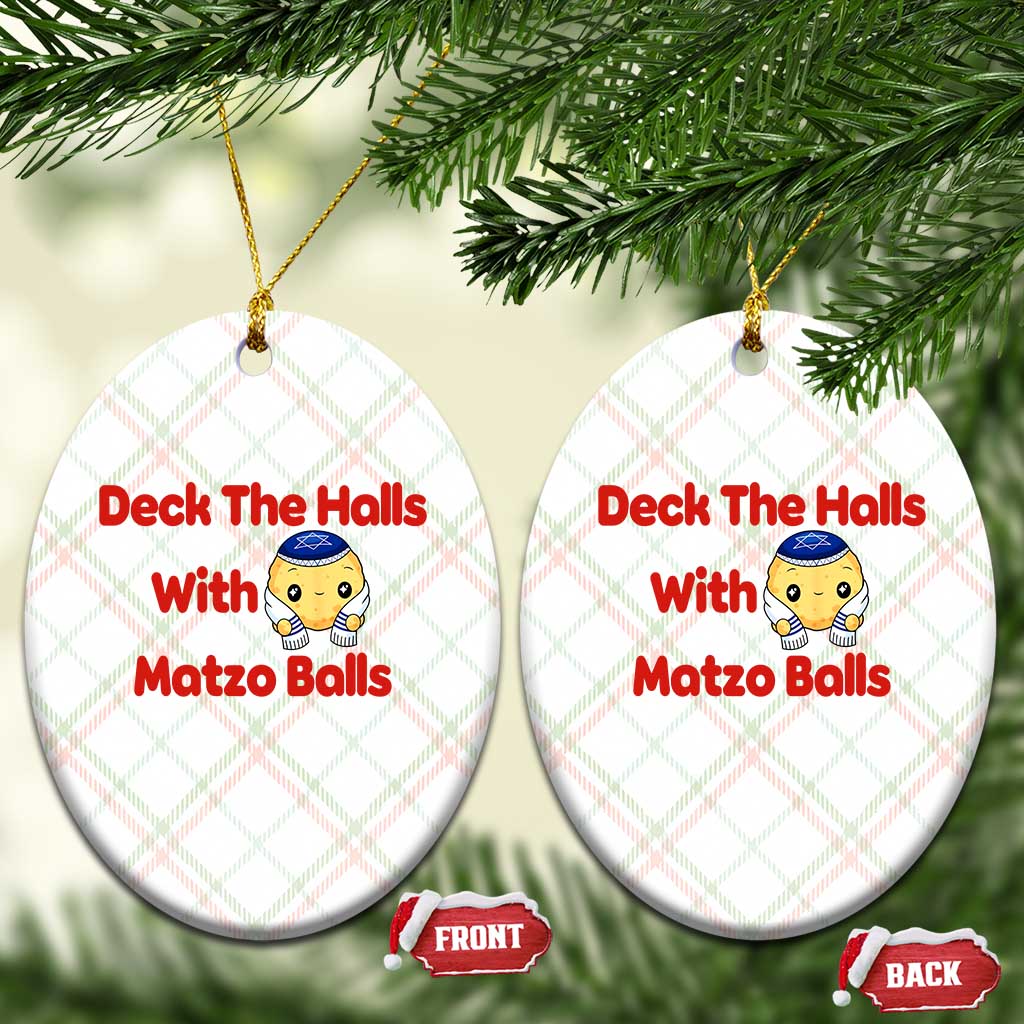 Deck The Halls With Matzo Balls Ceramic Ornament Religious Jewish Holiday Gift TS12 Print Your Wear