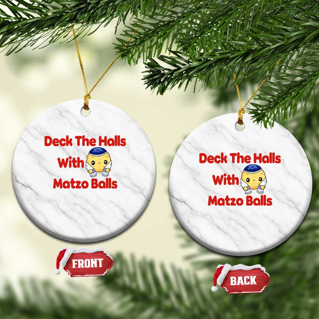Deck The Halls With Matzo Balls Ceramic Ornament Religious Jewish Holiday Gift TS12 1pc White Marble Print Your Wear